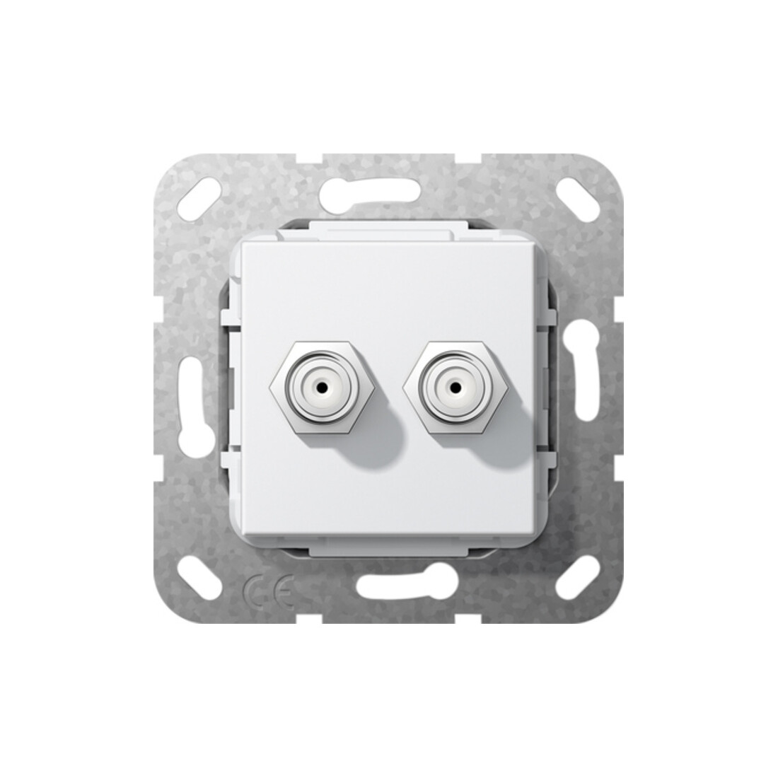 Gira Anneau de fixation encastré 2x prise SAT F gris pierre 565103