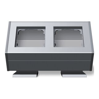 Gira Boîtier 2 fois aluminium avec équerre de fixation 119226