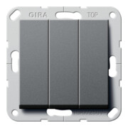 Gira Bouton-poussoir 3 fois anthracite 1 pôle contact fermé 284428-1