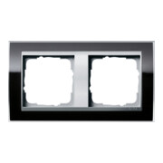 Gira Cadre de finition 2 modules clair noir 0212736-1