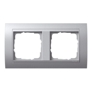 Gira Cadre de finition 2f. alu avec plaque alu ZL, Event 021236
