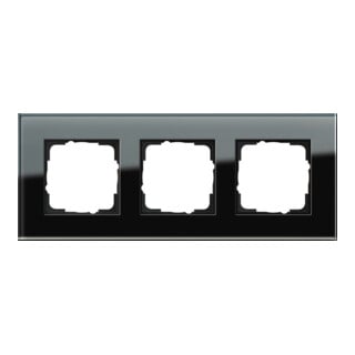 Gira Cadre de finition 3f. verre noir Esprit 021305