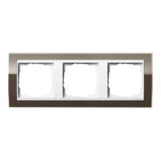Gira Cadre de finition triple transparent brun 0213763