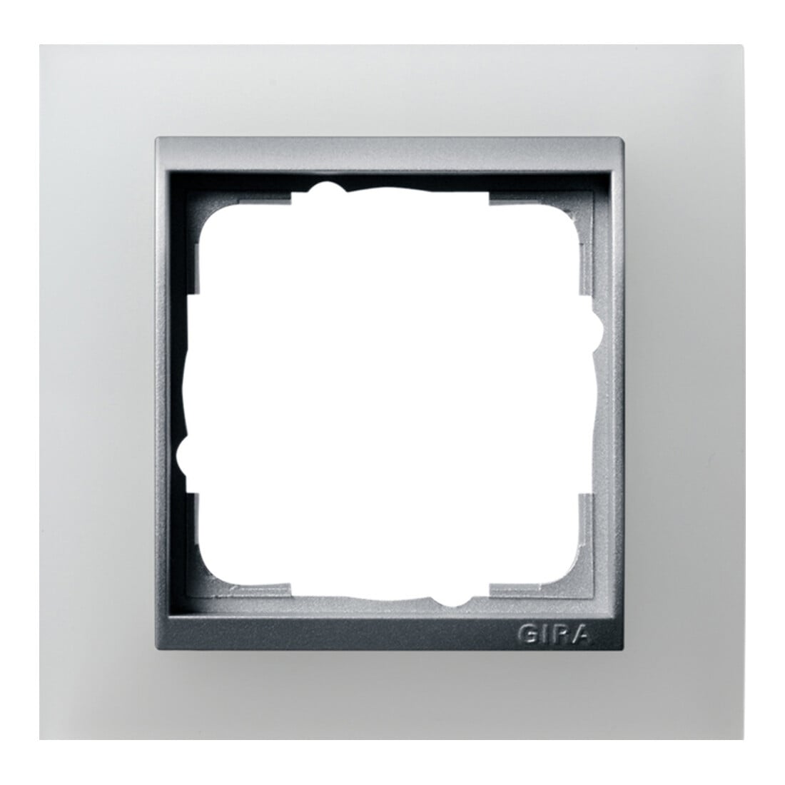 Gira Cadre de recouvrement 1f. opaque blanc avec alu ZL, Event 021150