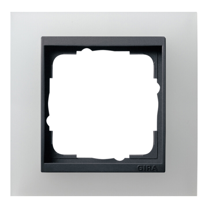 Gira Cadre de recouvrement 1f. opaque blanc avec anthracite ZL, incassable 021124