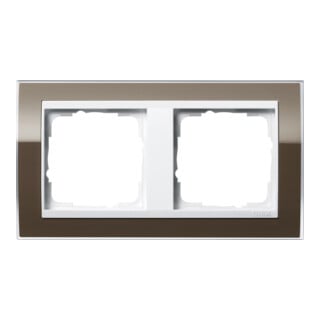 Gira Cadre de recouvrement 2 fois transparent brun 0212763