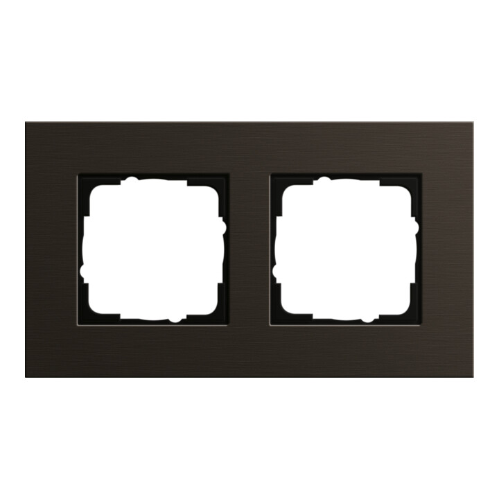 Gira Cadre de recouvrement 2 postes aluminium brun 0212127