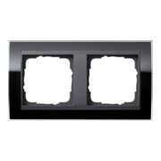 Gira Cadre de recouvrement 2 postes transparent noir 0212738-1