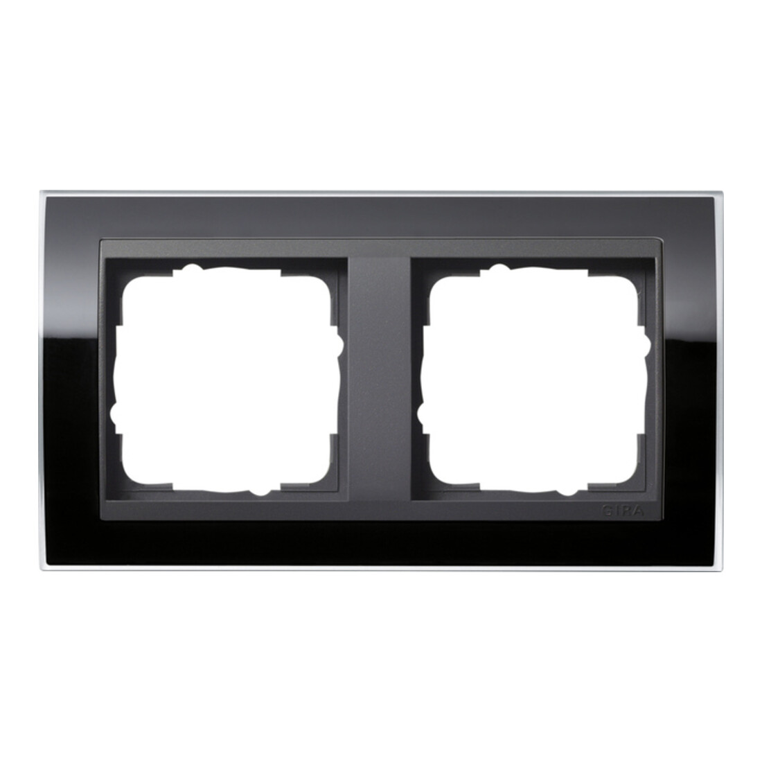 Gira Cadre de recouvrement 2 postes transparent noir 0212738