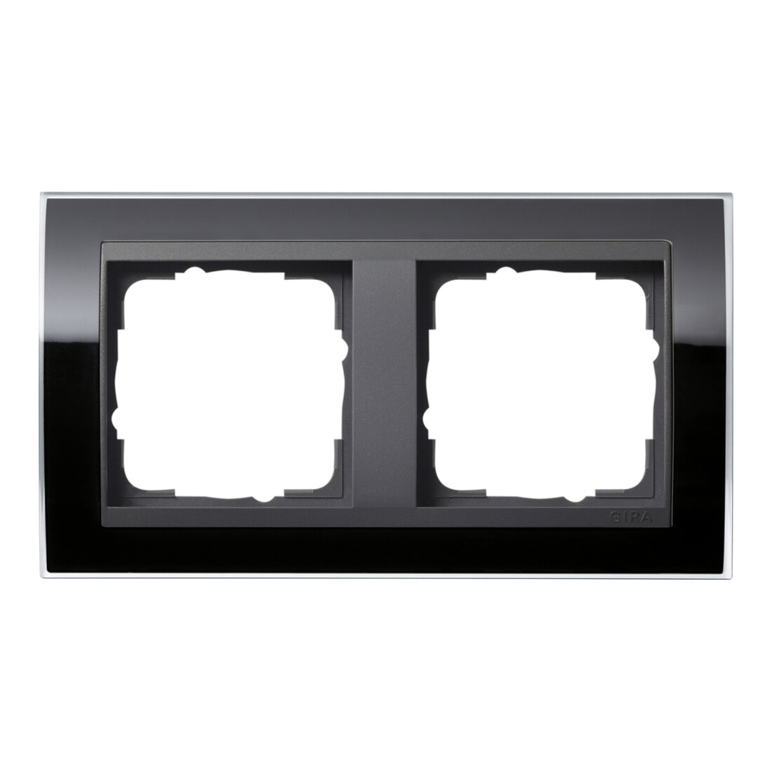 Gira Cadre de recouvrement 2 postes transparent noir 0212738