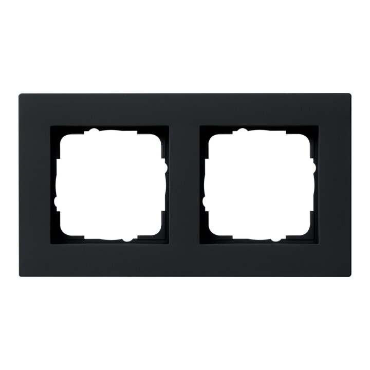 Gira Cadre de recouvrement 2f. noir plat 0212095
