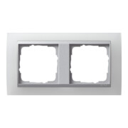 Gira Cadre de recouvrement 2f. opaque blanc avec alu ZL, Event 021250-1