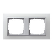 Gira Cadre de recouvrement 2f. opaque blanc avec alu ZL, Event 021250-3