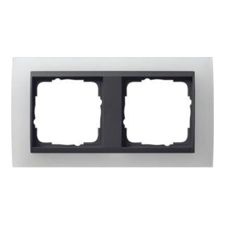 Gira Cadre de recouvrement 2f. opaque blanc avec anthracite ZL, Event 021224