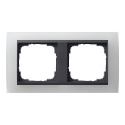 Gira Cadre de recouvrement 2f. opaque blanc avec anthracite ZL, Event 021224-1