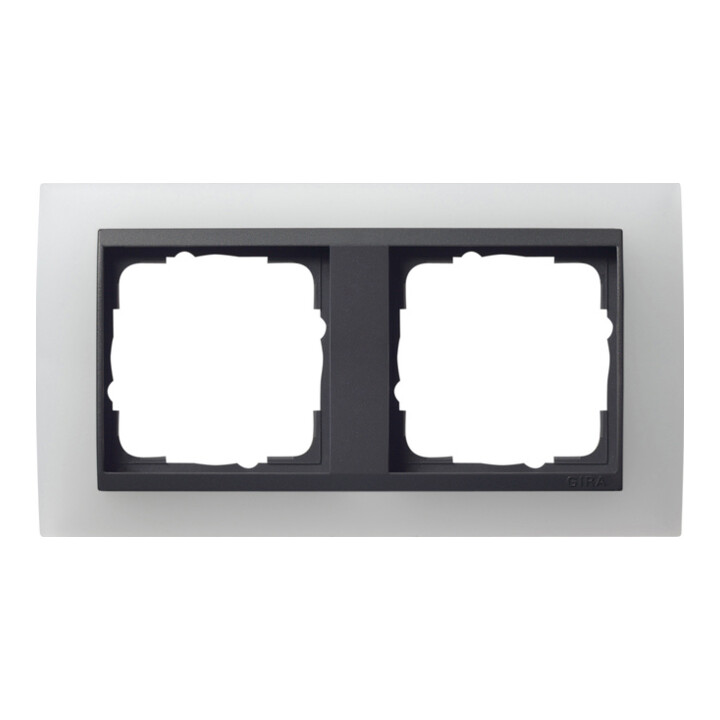 Gira Cadre de recouvrement 2f. opaque blanc avec anthracite ZL, Event 021224