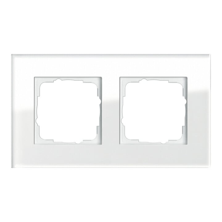 Gira Cadre de recouvrement 2f. verre blanc Esprit 021212