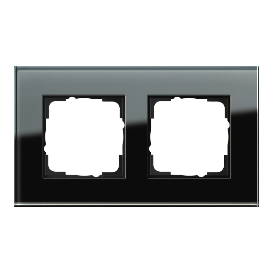 Gira Cadre de recouvrement 2f. verre noir Esprit 021205