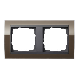 Gira Cadre de recouvrement 2x transparent brun 0212768