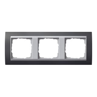 Gira Cadre de recouvrement 3f. anthracite avec alu. ZL, Event 021381