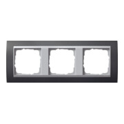 Gira Cadre de recouvrement 3f. anthracite avec alu. ZL, Event 021381-1