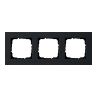 Gira Cadre de recouvrement 3f. noir plat 0213095