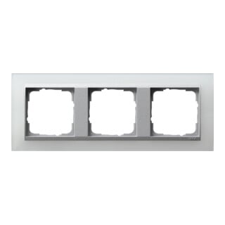 Gira Cadre de recouvrement 3f. opaque blanc avec alu.ZL, Event 021350