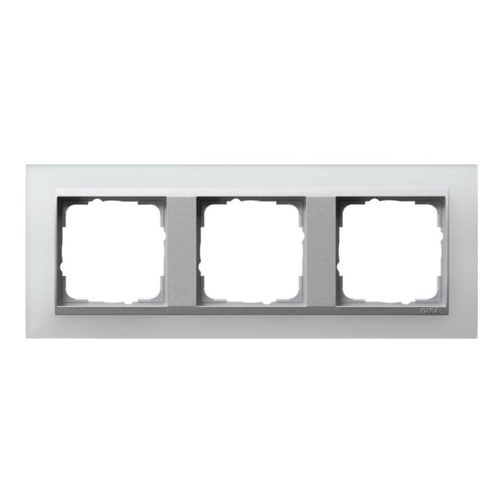 Gira Cadre de recouvrement 3f. opaque blanc avec alu.ZL, Event 021350