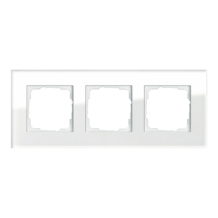 Gira Cadre de recouvrement 3f. verre blanc 021312