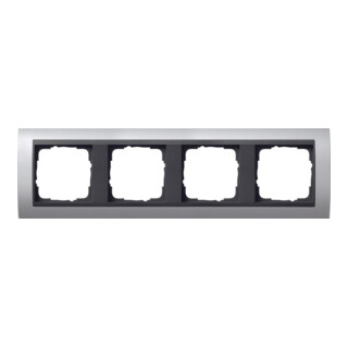 Gira Cadre de recouvrement 4f. alu avec anthracite ZL, incassable 021406