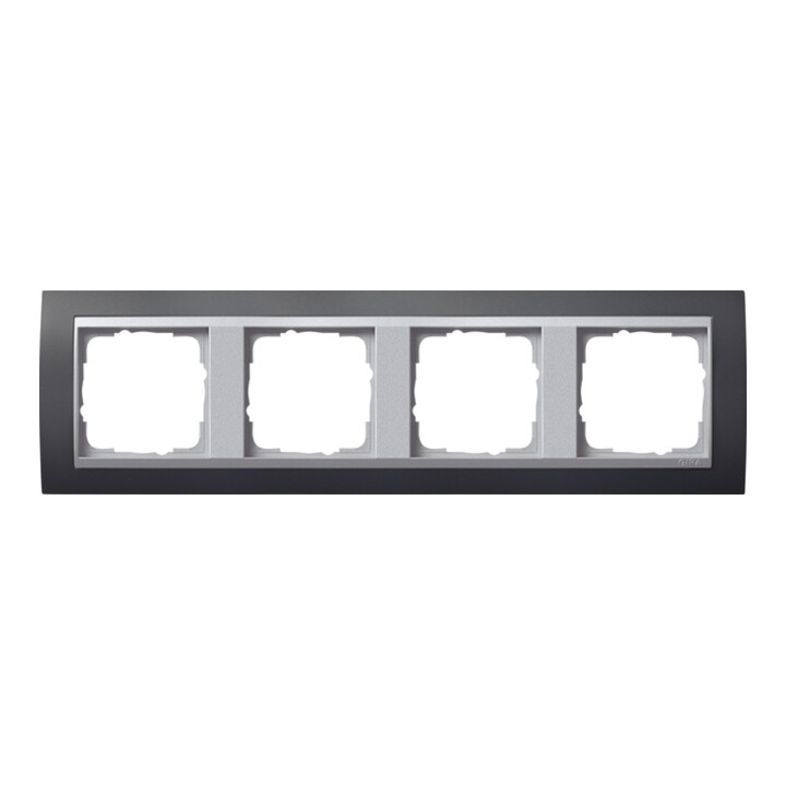 Gira Cadre de recouvrement 4f. anthracite avec alu.ZL, Event 021481