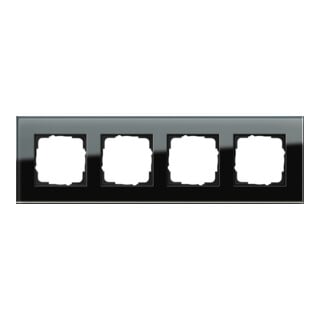 Gira Cadre de recouvrement 4x verre noir Esprit 021405