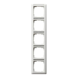 Gira Cadre de recouvrement 5-fach blanc pur mat soyeux avec champ de marquage