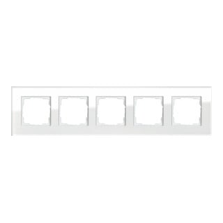 Gira Cadre de recouvrement 5 fois verre blanc 021512