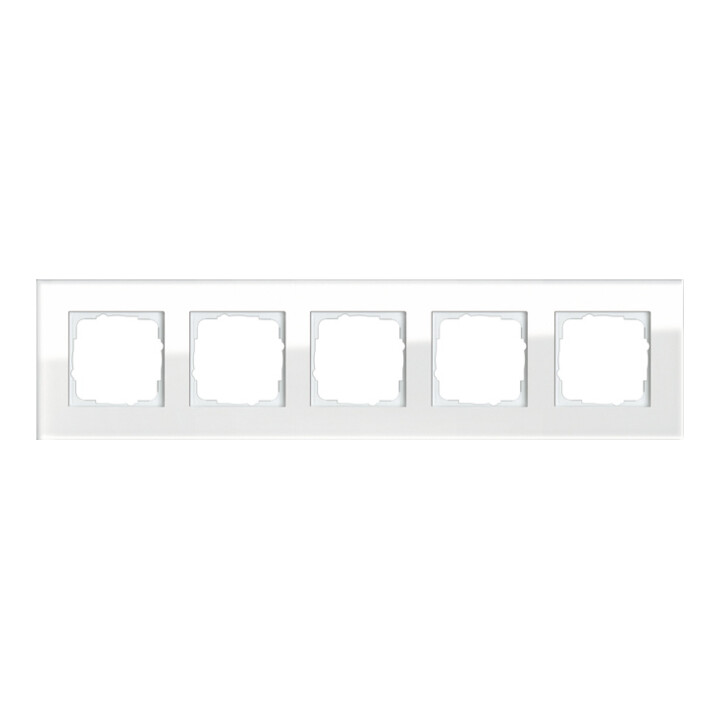 Gira Cadre de recouvrement 5 fois verre blanc 021512