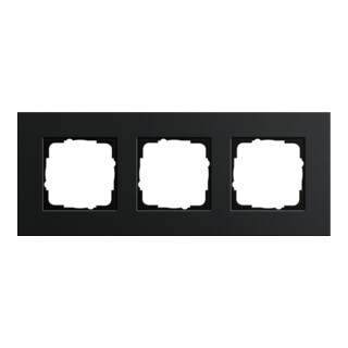 Gira Cadre de recouvrement triple aluminium noir 0213126