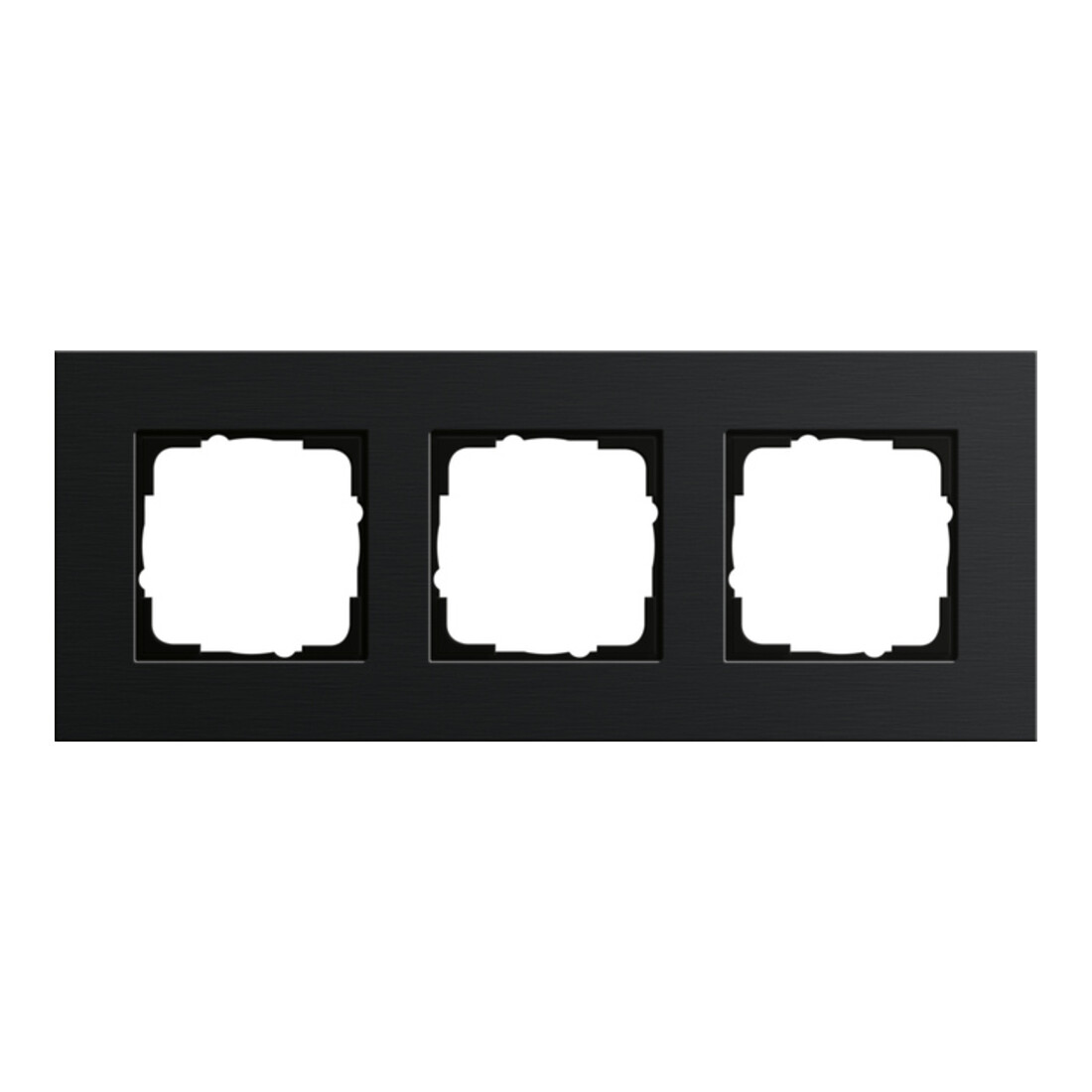 Gira Cadre de recouvrement triple aluminium noir 0213126