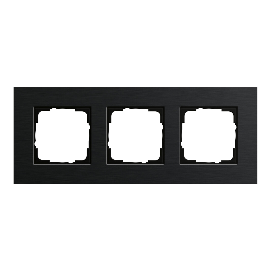 Gira Cadre de recouvrement triple aluminium noir 0213126