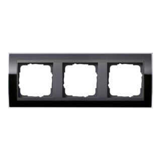 Gira Cadre de recouvrement triple clair noir 0213738
