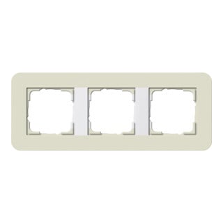 Gira Cadre de recouvrement triple Sable/Blanc pur 0213417