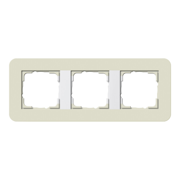 Gira Cadre de recouvrement triple Sable/Blanc pur 0213417