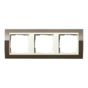 Gira Cadre de recouvrement triple transparent brun 0213761-1