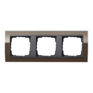 Gira Cadre de recouvrement triple transparent brun 0213768