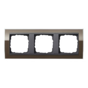 Gira Cadre de recouvrement triple transparent brun 0213768-1