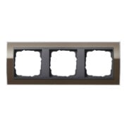 Gira Cadre de recouvrement triple transparent brun 0213768-3