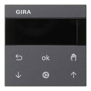 Gira Commande supérieure anthracite pour jalousie + horloge programmateur 536628
