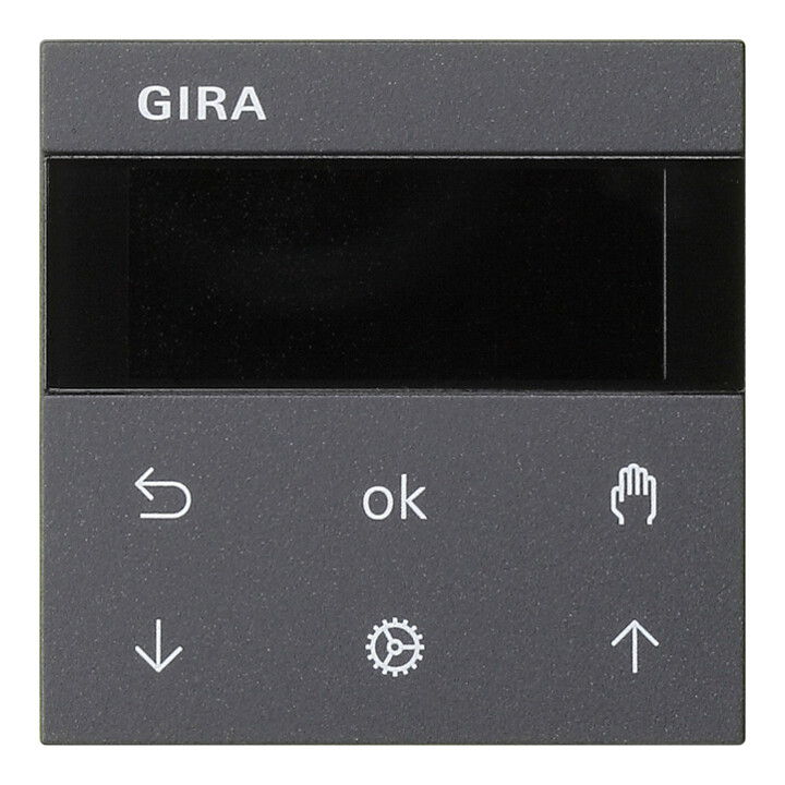 Gira Commande supérieure anthracite pour jalousie + horloge programmateur 536628