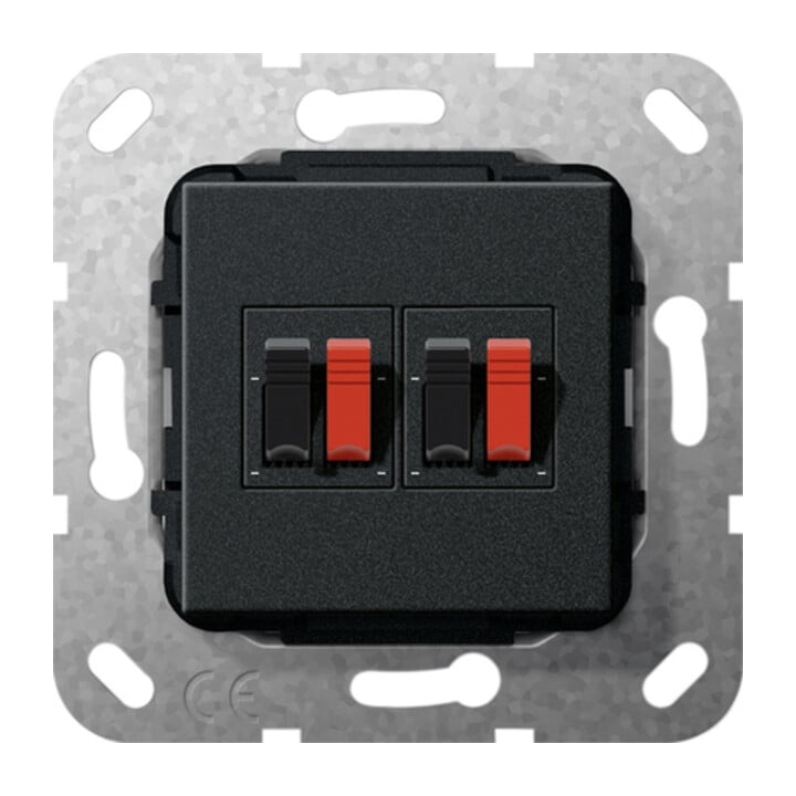 Gira Connecteur haut-parleur 2 voies noir mat 569310