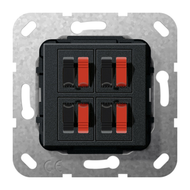 Gira Connecteur haut-parleur 4 voies noir mat 569410