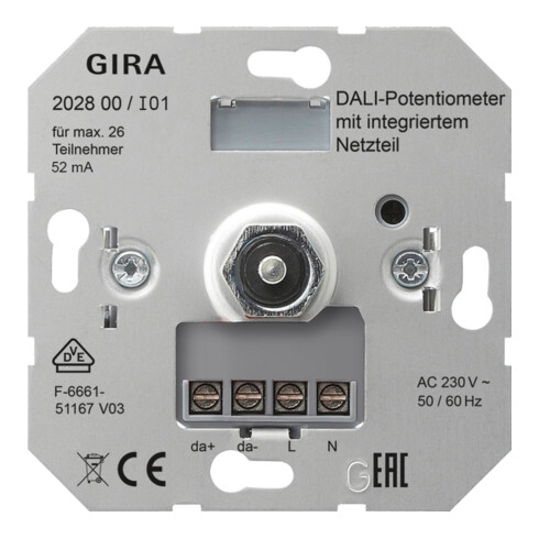 Gira DALI-Potentiometer Netzteil Einsatz 202800